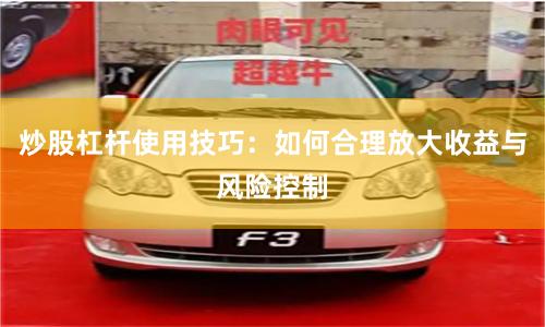 炒股杠杆使用技巧:如何合理放大收益与风险控制